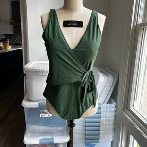 Summersalt Deep Green Perfect Wrap One Piece Swimsuit Sz14